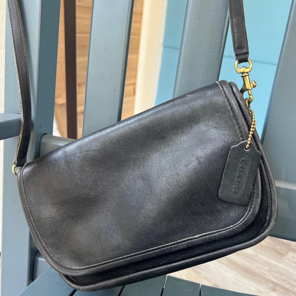 Coach Black Leather Shoulder Bag